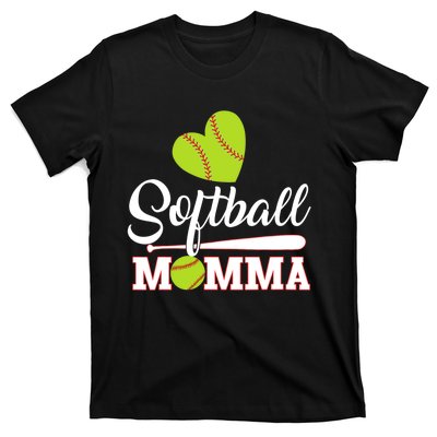 Wo Softball Momma Catcher Pitcher Mothers Day Mom V-Neck T-Shirt