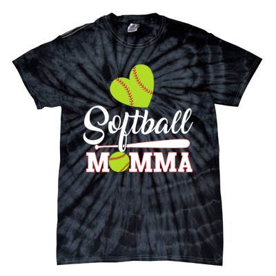 Wo Softball Momma Catcher Pitcher Mothers Day Mom V-Neck Tie-Dye T-Shirt