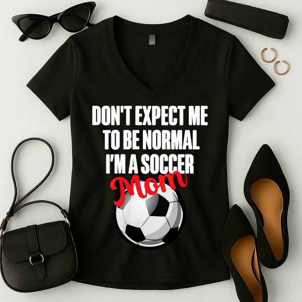 Women Soccer Mom Funny Women's V-Neck T-Shirt
