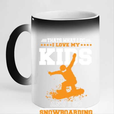 Wintersports Ski Mom And Dad Parents With Snowboarding Gift 11oz Black Color Changing Mug