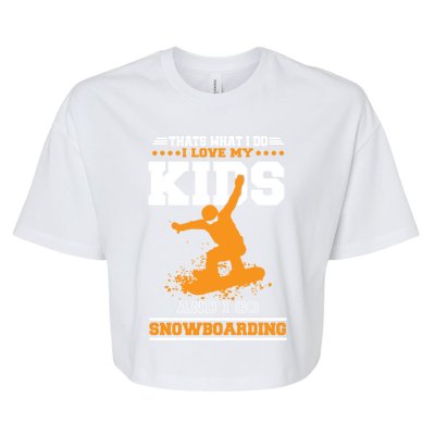 Wintersports Ski Mom And Dad Parents With Snowboarding Gift Bella+Canvas Jersey Crop Tee