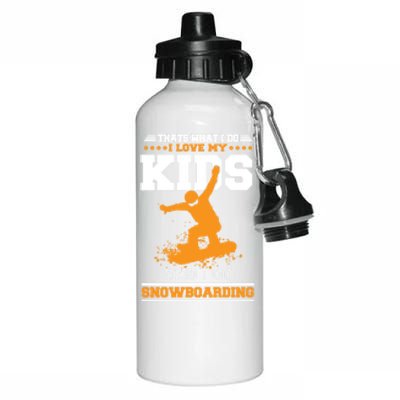 Wintersports Ski Mom And Dad Parents With Snowboarding Gift Aluminum Water Bottle