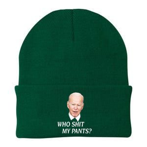 Who Shit My Pants Funny Anti Joe Biden Knit Cap Winter Beanie