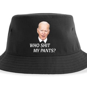 Who Shit My Pants Funny Anti Joe Biden Sustainable Bucket Hat