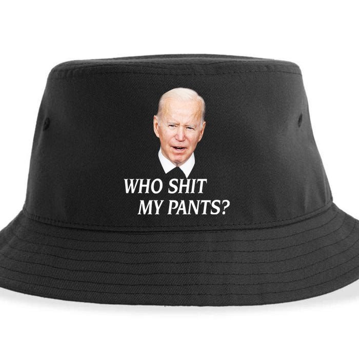 Who Shit My Pants Funny Anti Joe Biden Sustainable Bucket Hat