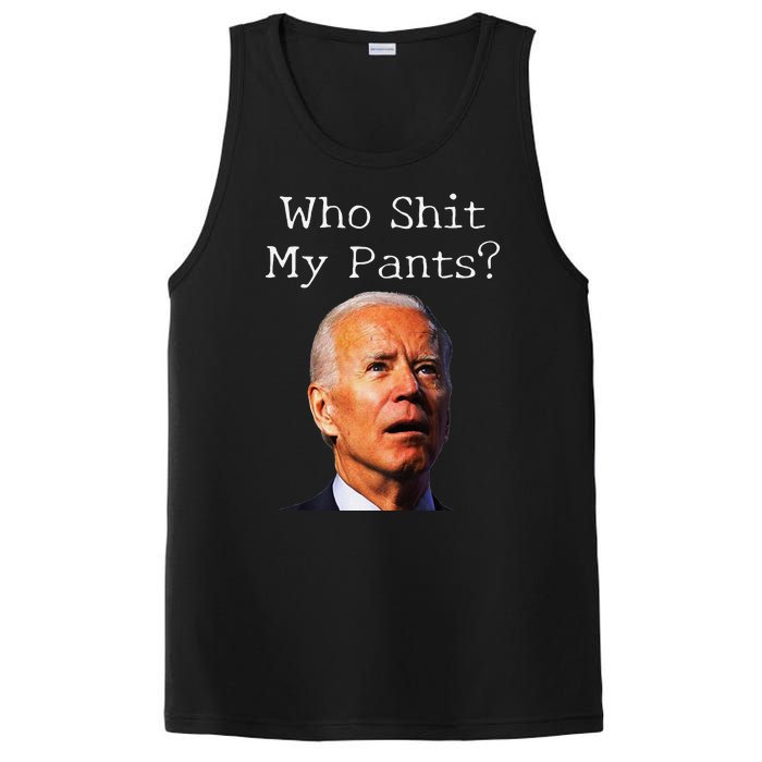 Who Shit My Pants Funny Antijoe Biden PosiCharge Competitor Tank