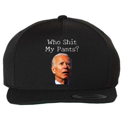 Who Shit My Pants Funny Antijoe Biden Wool Snapback Cap