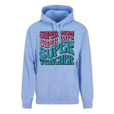 Wo Super Mom Super Wife Super Teacher Mom Quotes Great Gift Unisex Surf Hoodie