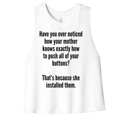 Wo's Sarcastic Moms Funny Great Gift Women's Racerback Cropped Tank