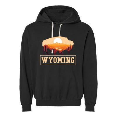 Wyoming State Map Wyomingites Usa America United States Garment-Dyed Fleece Hoodie