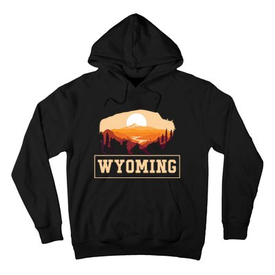 Wyoming State Map Wyomingites Usa America United States Hoodie