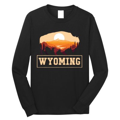 Wyoming State Map Wyomingites Usa America United States Long Sleeve Shirt