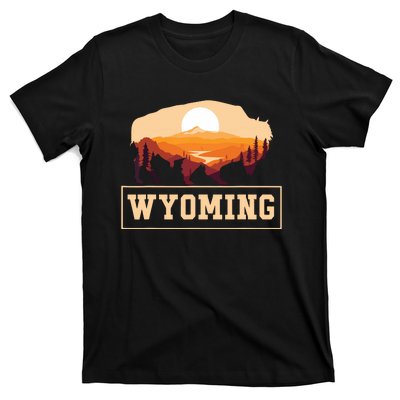 Wyoming State Map Wyomingites Usa America United States T-Shirt