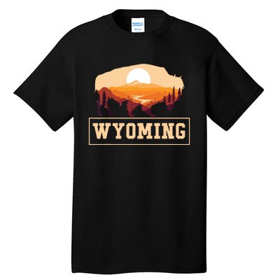 Wyoming State Map Wyomingites Usa America United States Tall T-Shirt