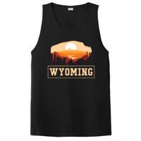 Wyoming State Map Wyomingites Usa America United States PosiCharge Competitor Tank