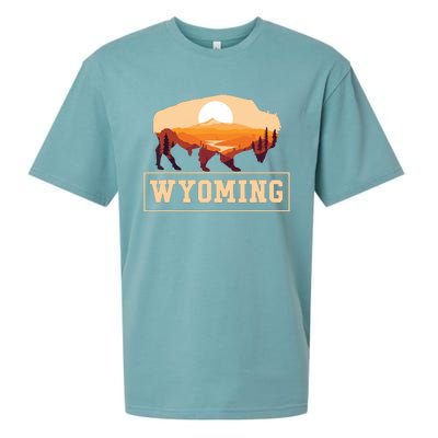 Wyoming State Map Wyomingites Usa America United States Sueded Cloud Jersey T-Shirt