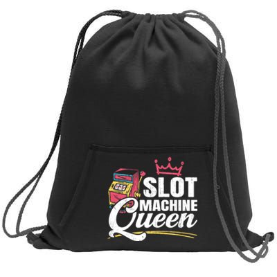 Wo Slot Machine Queen Casino Gambling Roulette Games Gambler Sweatshirt Cinch Pack Bag