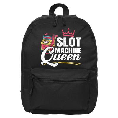 Wo Slot Machine Queen Casino Gambling Roulette Games Gambler 16 in Basic Backpack