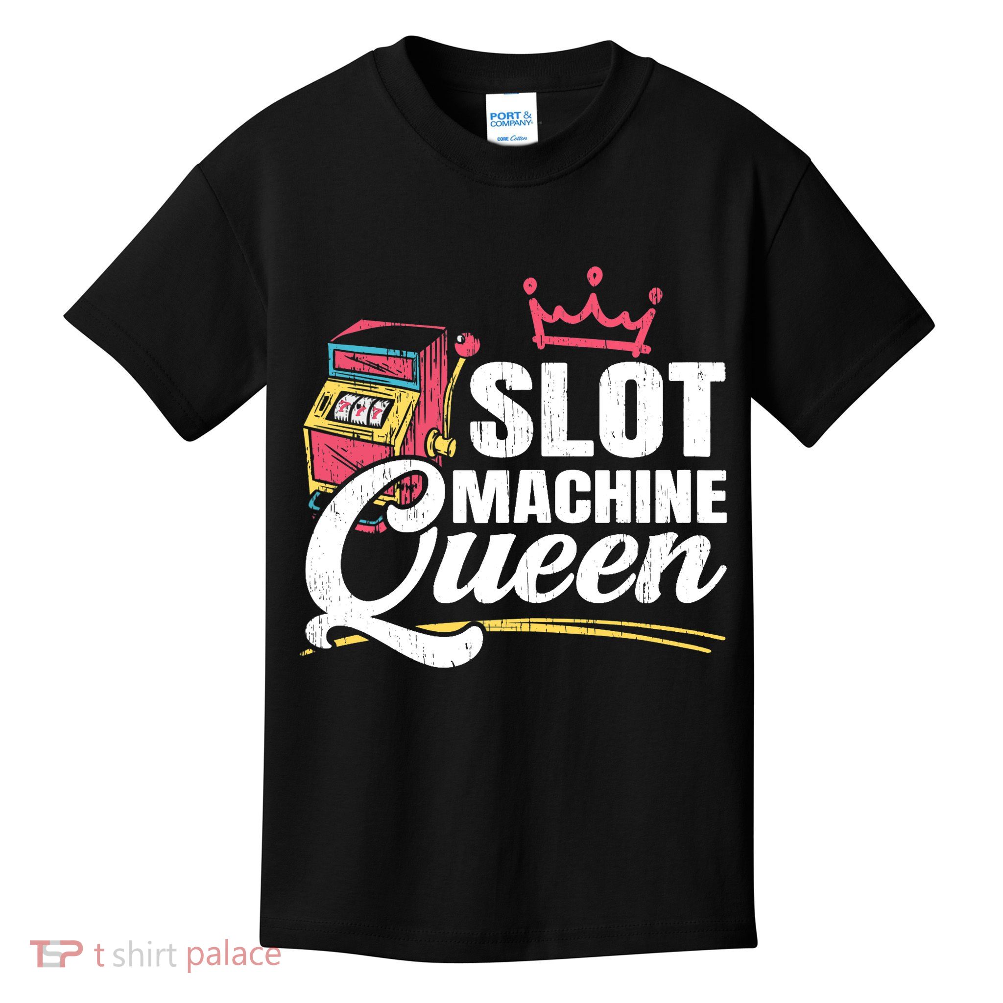 Wo Slot Machine Queen Casino Gambling Roulette Games Gambler Kids T-Shirt