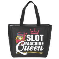 Wo Slot Machine Queen Casino Gambling Roulette Games Gambler Zip Tote Bag