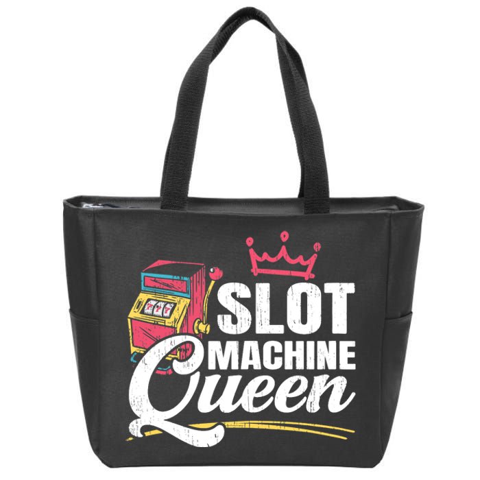 Wo Slot Machine Queen Casino Gambling Roulette Games Gambler Zip Tote Bag