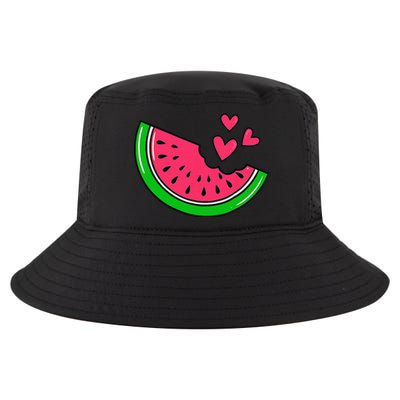 Watermelon Slice Melon Hearts Lovers Eating Fruit Summer Cool Comfort Performance Bucket Hat