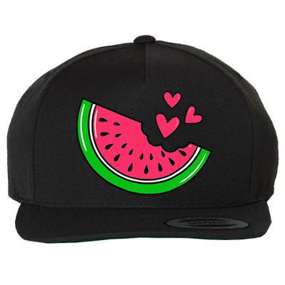 Watermelon Slice Melon Hearts Lovers Eating Fruit Summer Wool Snapback Cap