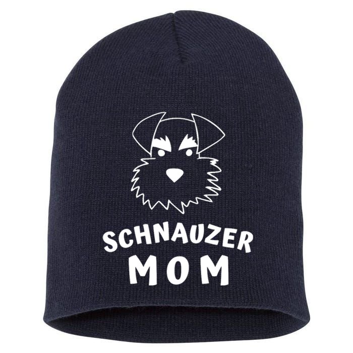 Wo Schnauzer Mom Wos Schnauzer Dog Lover Design Short Acrylic Beanie