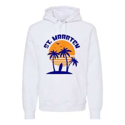 Womens St. Maarten Beach Surfing Travel Souvenir Premium Hoodie