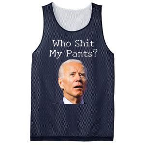 Who Shit My Pants Funny Anti Joe Biden Mesh Reversible Basketball Jersey Tank