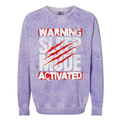 Warning Sleep Mode Activated Nap Like A Pro Stylish Colorblast Crewneck Sweatshirt