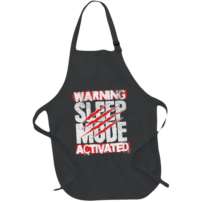 Warning Sleep Mode Activated Nap Like A Pro Stylish Full-Length Apron With Pockets