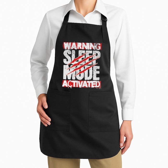 Warning Sleep Mode Activated Nap Like A Pro Stylish Full-Length Apron With Pockets