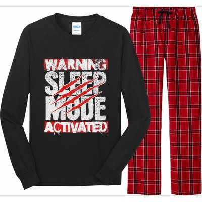 Warning Sleep Mode Activated Nap Like A Pro Stylish Long Sleeve Pajama Set