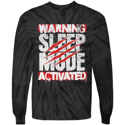 Warning Sleep Mode Activated Nap Like A Pro Stylish Tie-Dye Long Sleeve Shirt