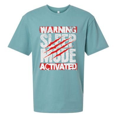 Warning Sleep Mode Activated Nap Like A Pro Stylish Sueded Cloud Jersey T-Shirt