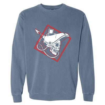 Welder Skull Mig Welding Funny Welding Garment-Dyed Sweatshirt