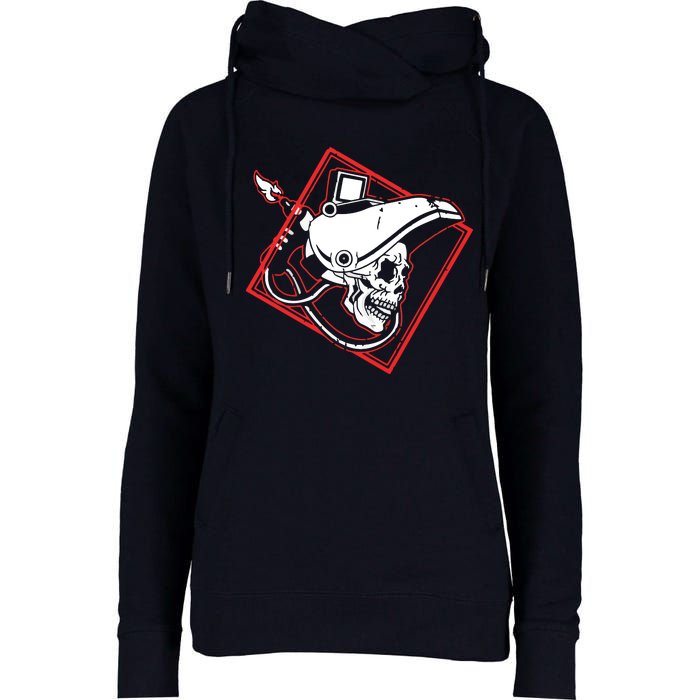 Welder Skull Mig Welding Funny Welding Womens Funnel Neck Pullover Hood