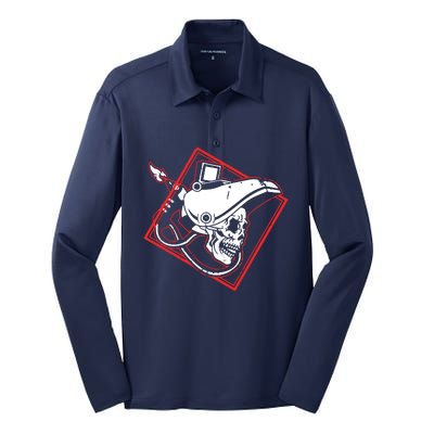 Welder Skull Mig Welding Funny Welding Silk Touch Performance Long Sleeve Polo