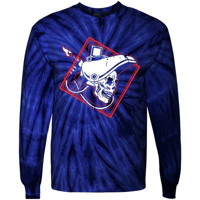 Welder Skull Mig Welding Funny Welding Tie-Dye Long Sleeve Shirt