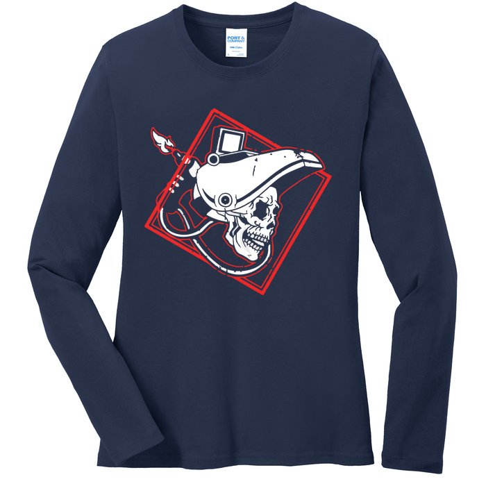 Welder Skull Mig Welding Funny Welding Ladies Long Sleeve Shirt