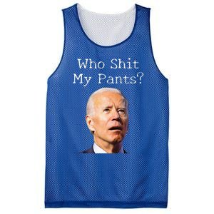 Who Shit My Pants Funny Anti Joe biden  Mesh Reversible Basketball Jersey Tank