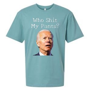 Who Shit My Pants Funny Anti Joe biden  Sueded Cloud Jersey T-Shirt