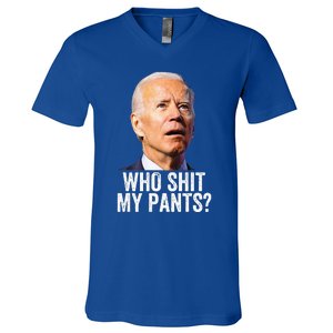 Who Shit My Pants Anti Joe Biden Tee Funny Conservative V-Neck T-Shirt