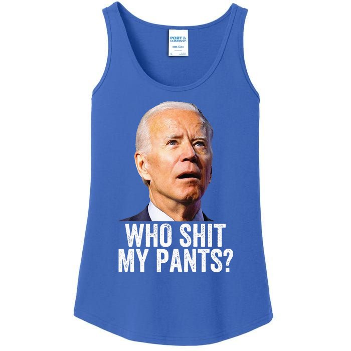 Who Shit My Pants Anti Joe Biden Tee Funny Conservative Ladies Essential Tank