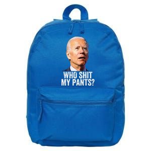 Who Shit My Pants Anti Joe Biden Tee Funny Conservative 16 in Basic Backpack