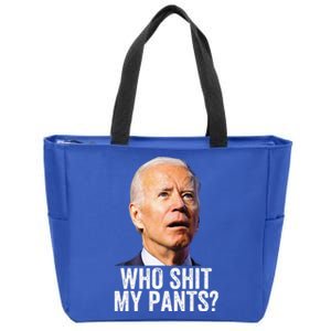 Who Shit My Pants Anti Joe Biden Tee Funny Conservative Zip Tote Bag