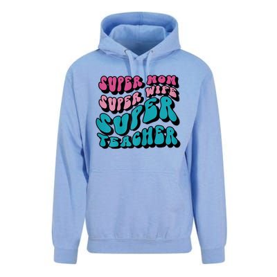 Womens Super Mom Mothers Day Cool Teacher Life Mama Momma Unisex Surf Hoodie