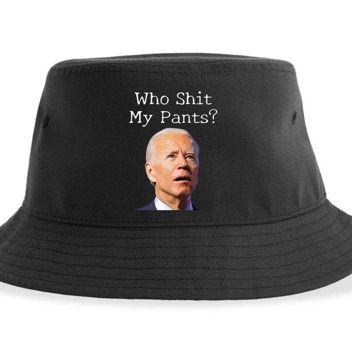 Who Shit My Pants Funny Anti Joe Biden Sustainable Bucket Hat