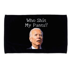 Who Shit My Pants Funny Anti Joe Biden Microfiber Hand Towel